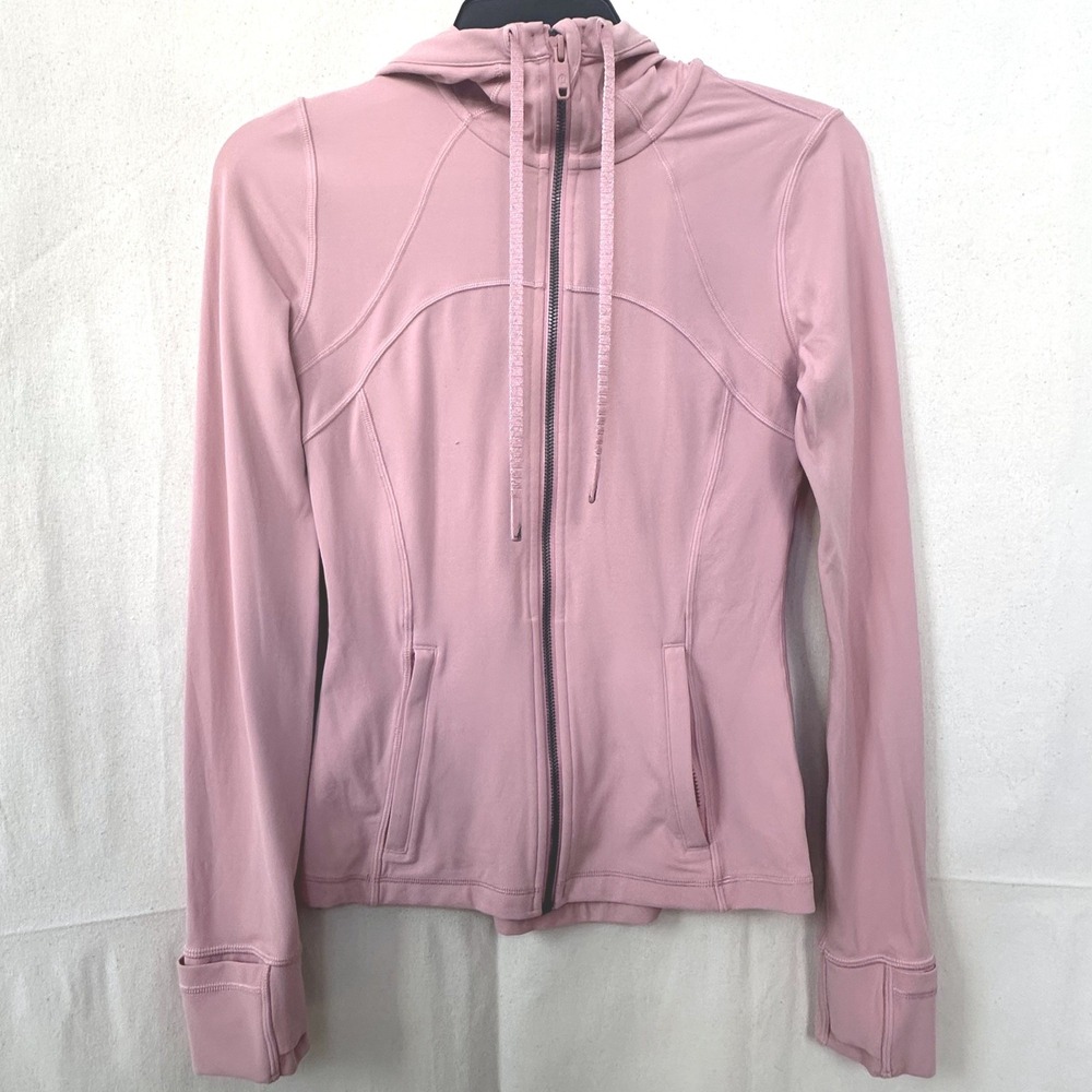 Lululemon Define Cropped Jacket Nulu Pink Size 4 Full Zip Pockets Thumbholes